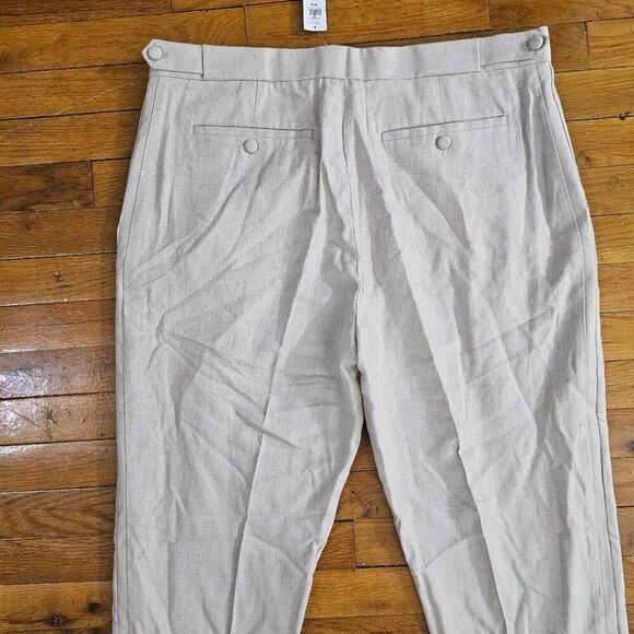 Banana Republic Herringbone Linen Suit Pants Natural Beige 36x3 - Picture 8 of 10